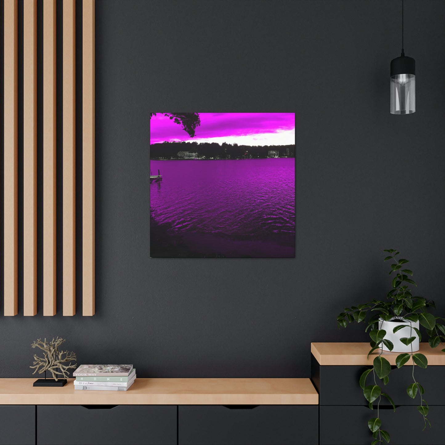 "The Neon Purple Lakefront" - The Alien Canva