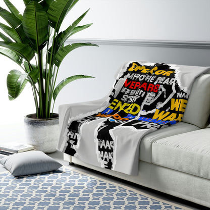 Superhero Word Pop Art - The Alien Sherpa Fleece Blanket