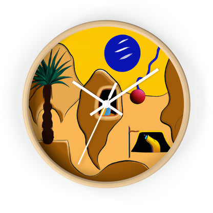 "Desert Mirage: The Forgotten Oasis" - The Alien Wall Clock