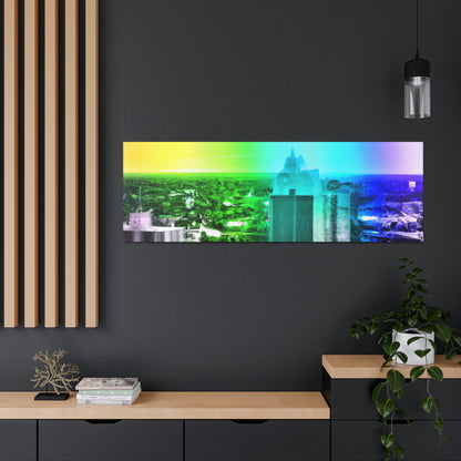 "Urban Splendor: Die Skyline der Stadt von oben" - Leinwand