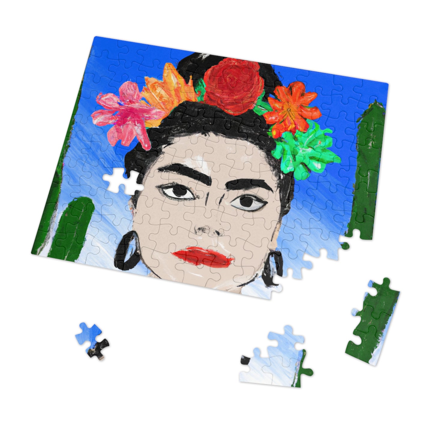 "Frida Ardiente: Pintando un ícono mexicano con cultura colorida" - The Alien Jigsaw Puzzle