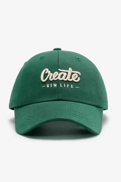 CREATE NEW LIFE Adjustable Cotton Baseball Cap