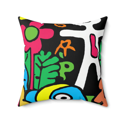 The Enchanted Garden of Wonders. - The Alien Square Pillow