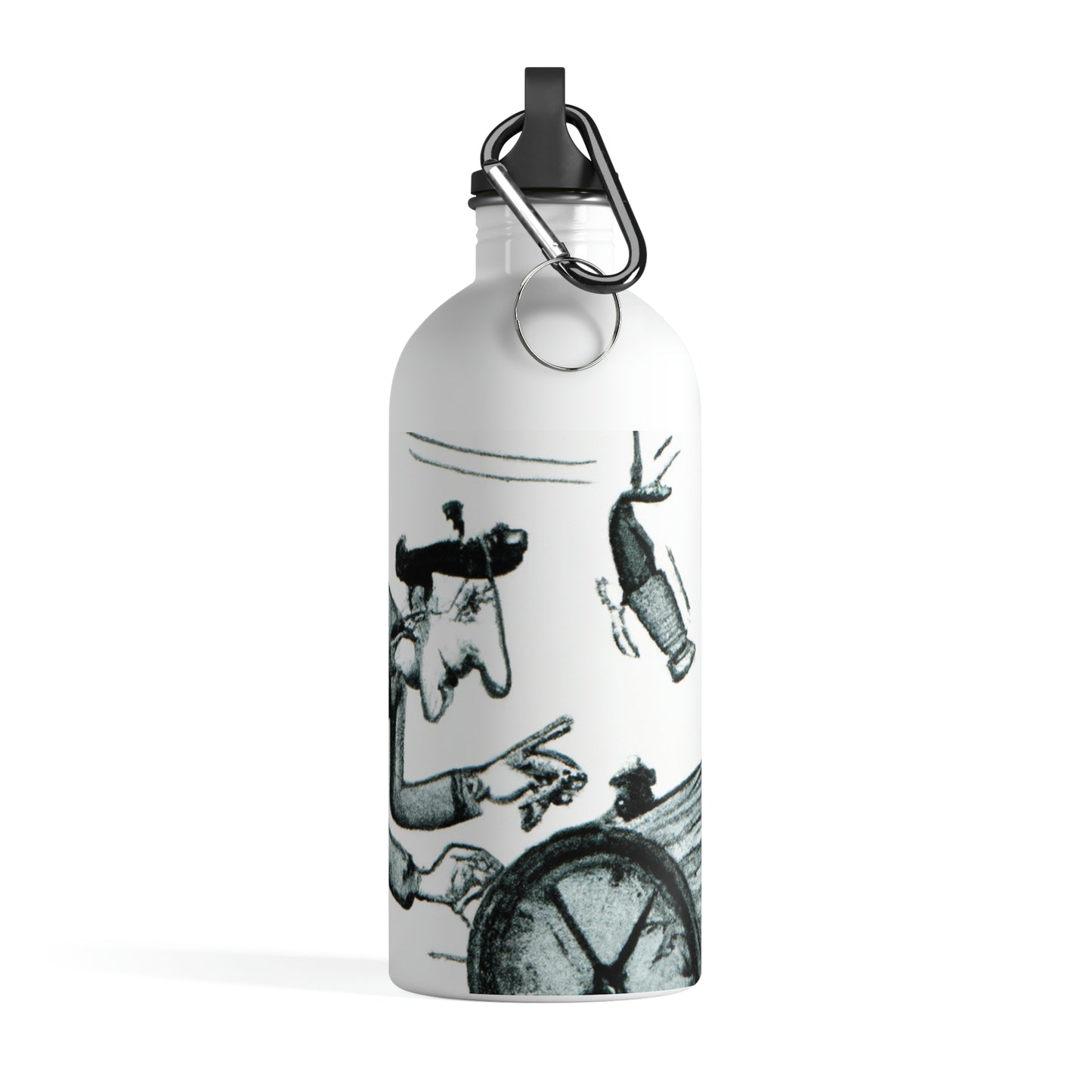 "Chronological Conquests: Taming the Wild Clock" - The Alien Stainless Steel Water Bottle