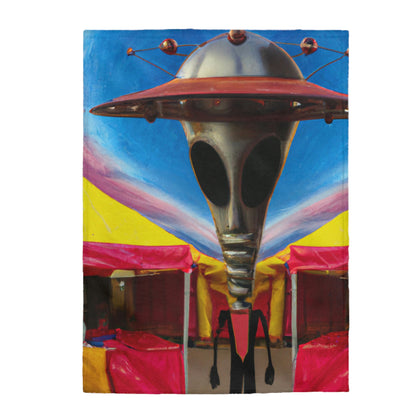 "Fair Invaders: A Cosmic Crash Course" - The Alien Velveteen Plush Blanket