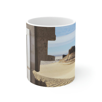 "Lost in the Sands: Discovering the Ancient Temple" - Taza de cerámica The Alien 11 oz