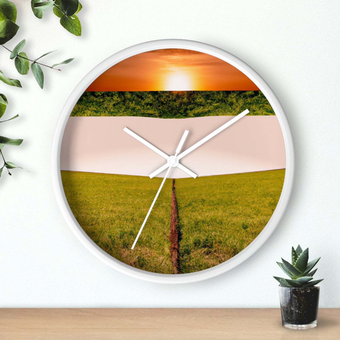 "Golden Horizon at Dusk" - The Alien Wall Clock