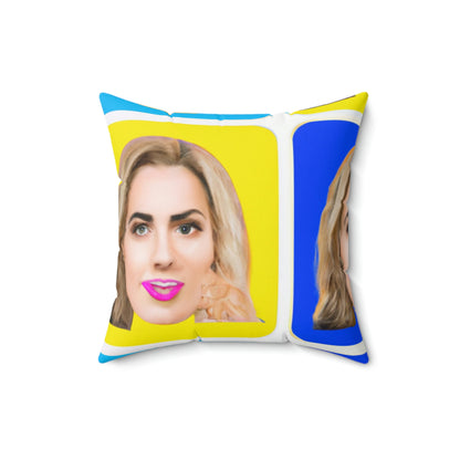 "Emoji-zing a Celebrity: A Pop Art Portrait" - The Alien Square Pillow