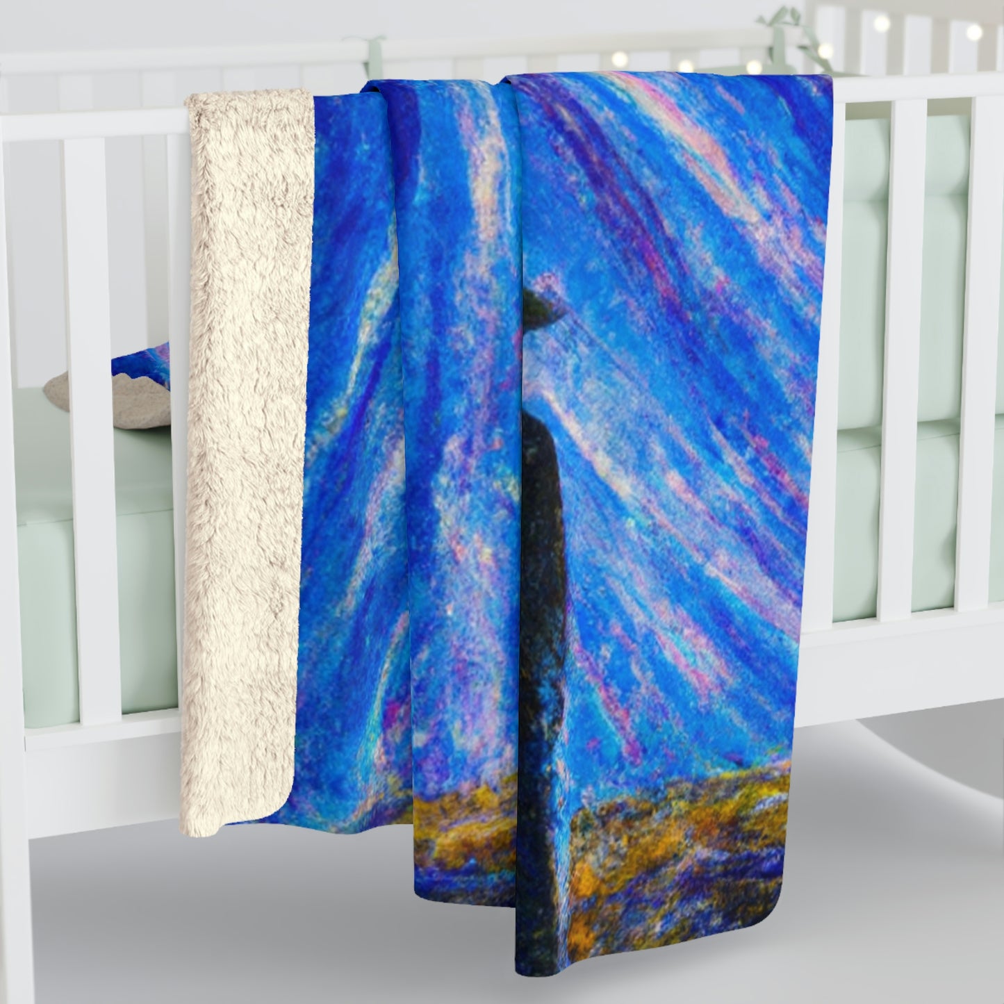 "A Starlit Solace" - The Alien Sherpa Fleece Blanket