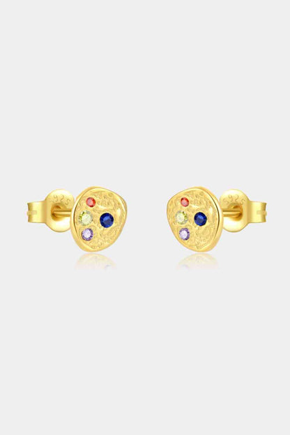 Multicolored Zircon Stud Earrings