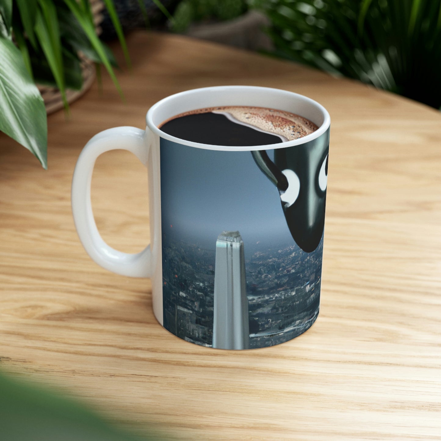 "A Distant Spark: An Alien's Search for Sanctuary in the City." - The Alien Ceramic Mug 11 oz