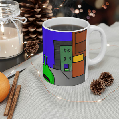 "Alien Misadventure in the City" - The Alien Ceramic Mug 11 oz