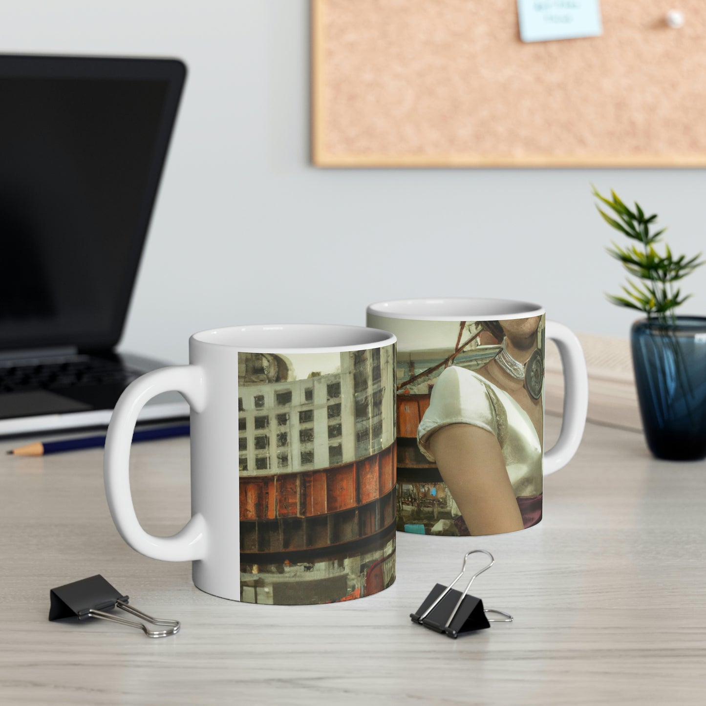 "ChronoTown: Where Time Stands Still" - The Alien Ceramic Mug 11 oz