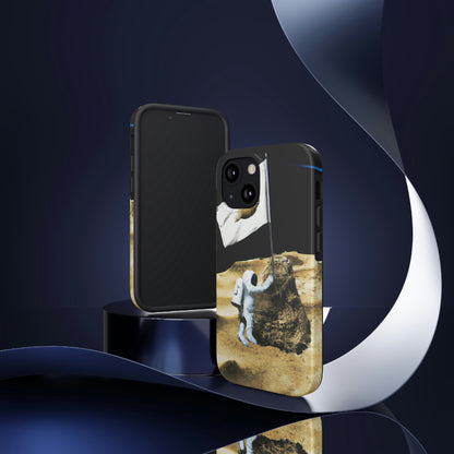 "Claiming Space: Das Pflanzen der Asteroidenflagge des Astronauten" - Die Alien Tough Phone Cases