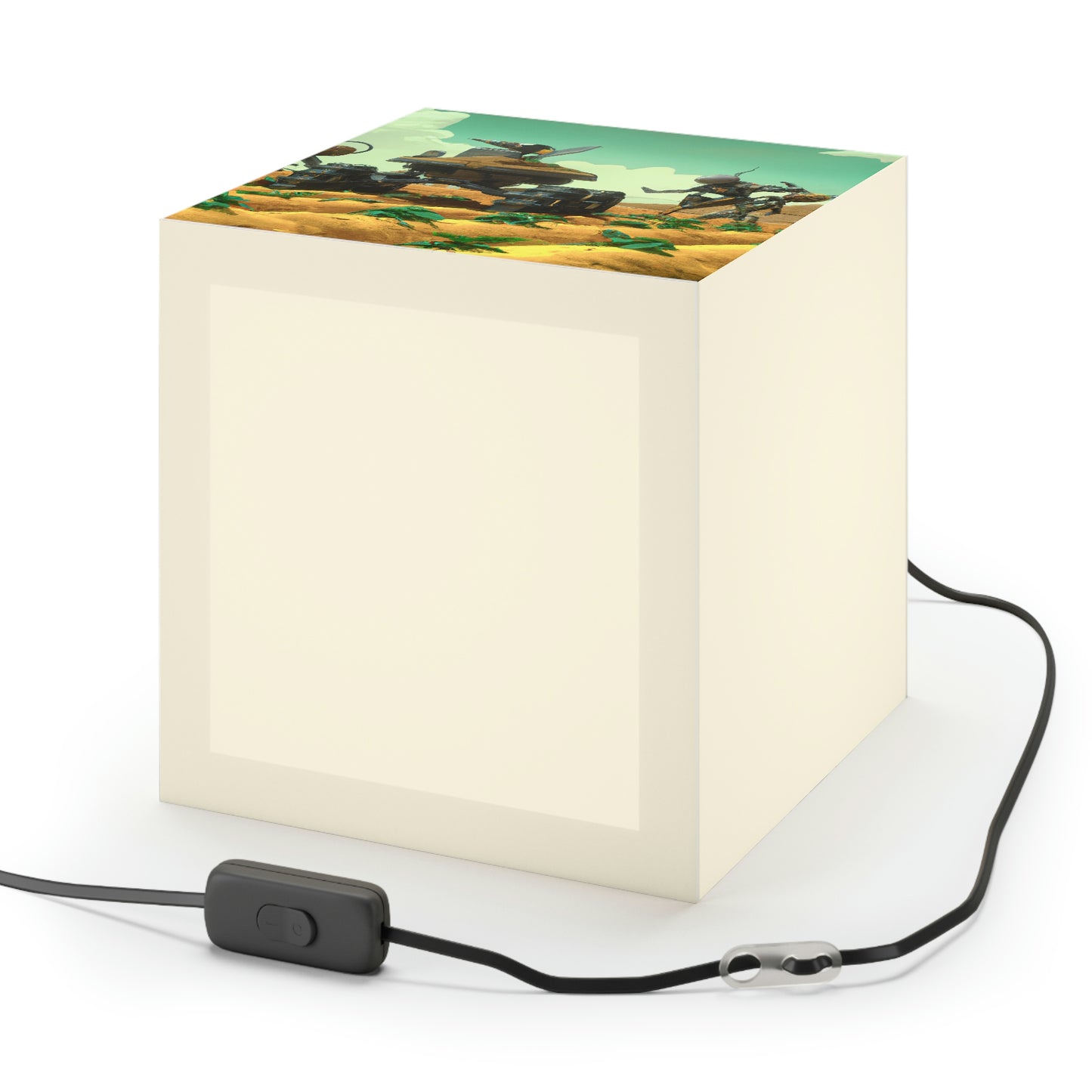 "Harvesting Hope: A Post-Apocalyptic Tale of Robot Farmers" - The Alien Light Cube Lamp