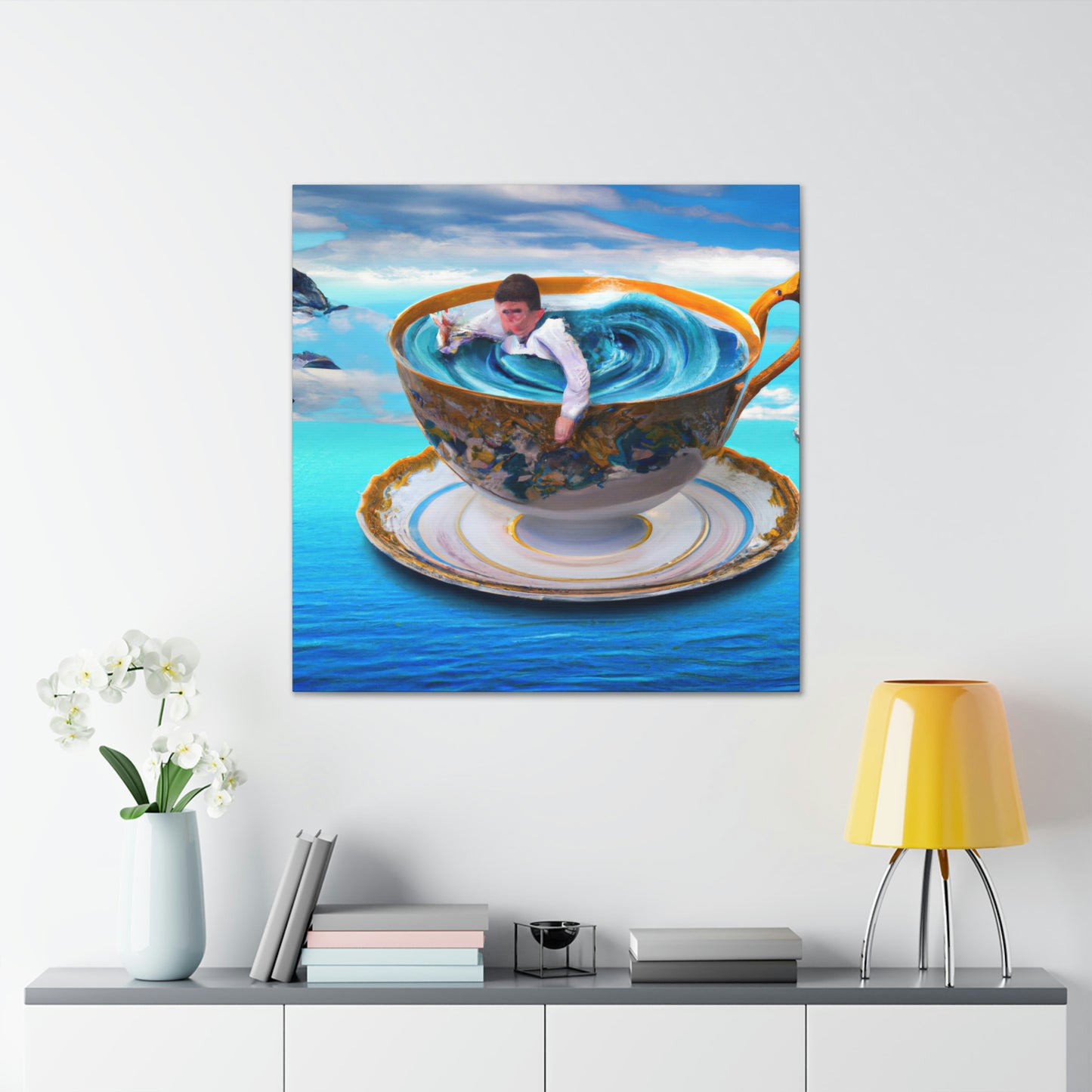 "Adrift in a China Cup: The Story of a Lost Child's Oceanic Adventure" - The Alien Canva