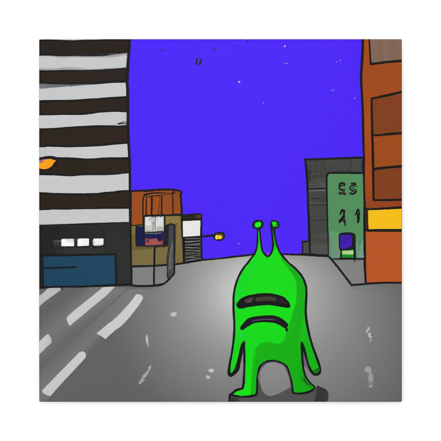 "Alien Misadventure in the City" - The Alien Canva