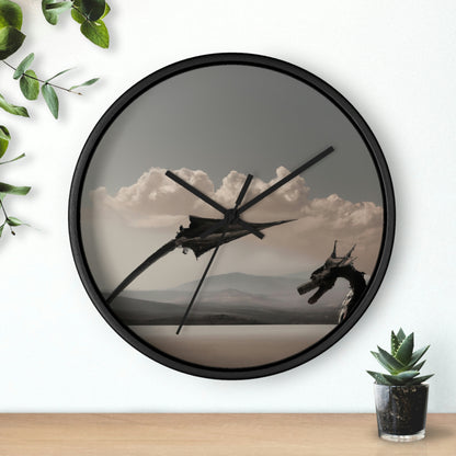 "A Warrior's Last Stand: The Battle Against the Metal Dragon" - The Alien Wall Clock