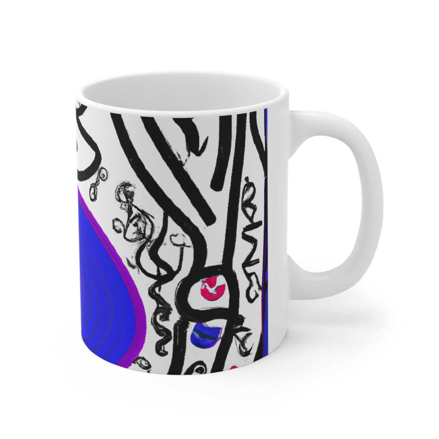 "Alone in the Park: Pondering Life's Challenges" - Taza de cerámica The Alien 11 oz