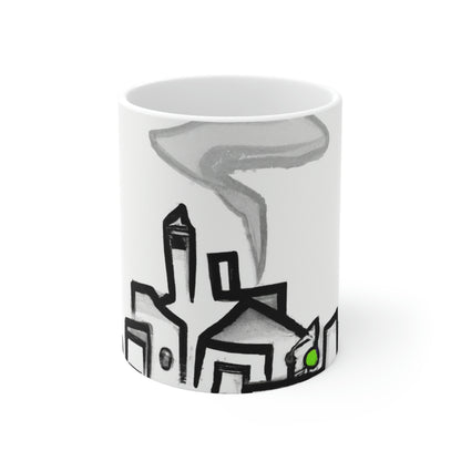 La ciudad en la niebla - El alienígena Taza de cerámica 11 oz