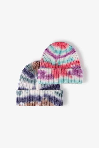 Gorro de punto acanalado Tie-Dye