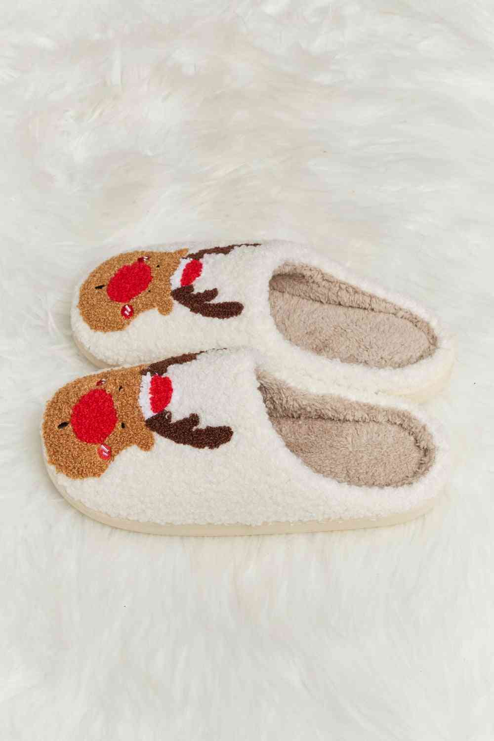 Pantuflas tipo chanclas de felpa con estampado Melody Rudolph