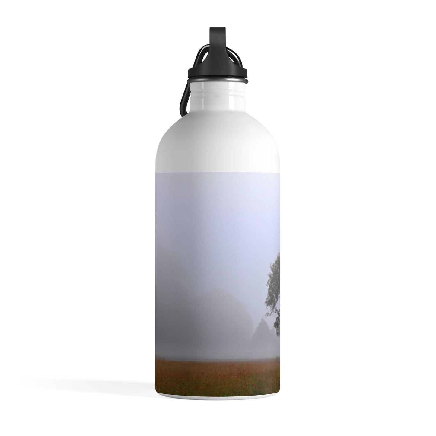 The Lonely Tree in the Foggy Meadow - The Alien Stainless Steel Water Bottle