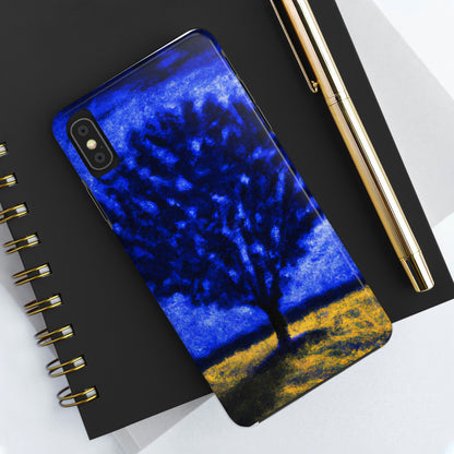 "Ein einsamer blauer Baum im Mondscheinfeld" - Die Alien Tough Phone Cases