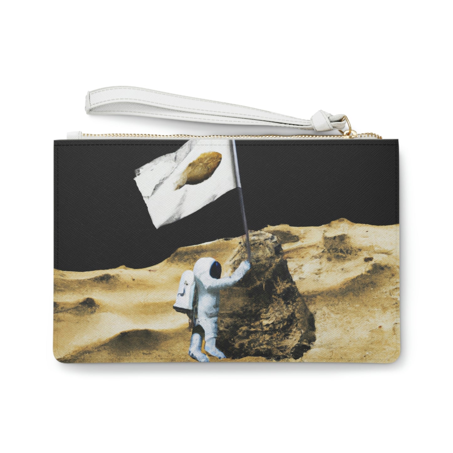 "Reclamando espacio: la plantación de la bandera del asteroide del astronauta" - The Alien Clutch Bag