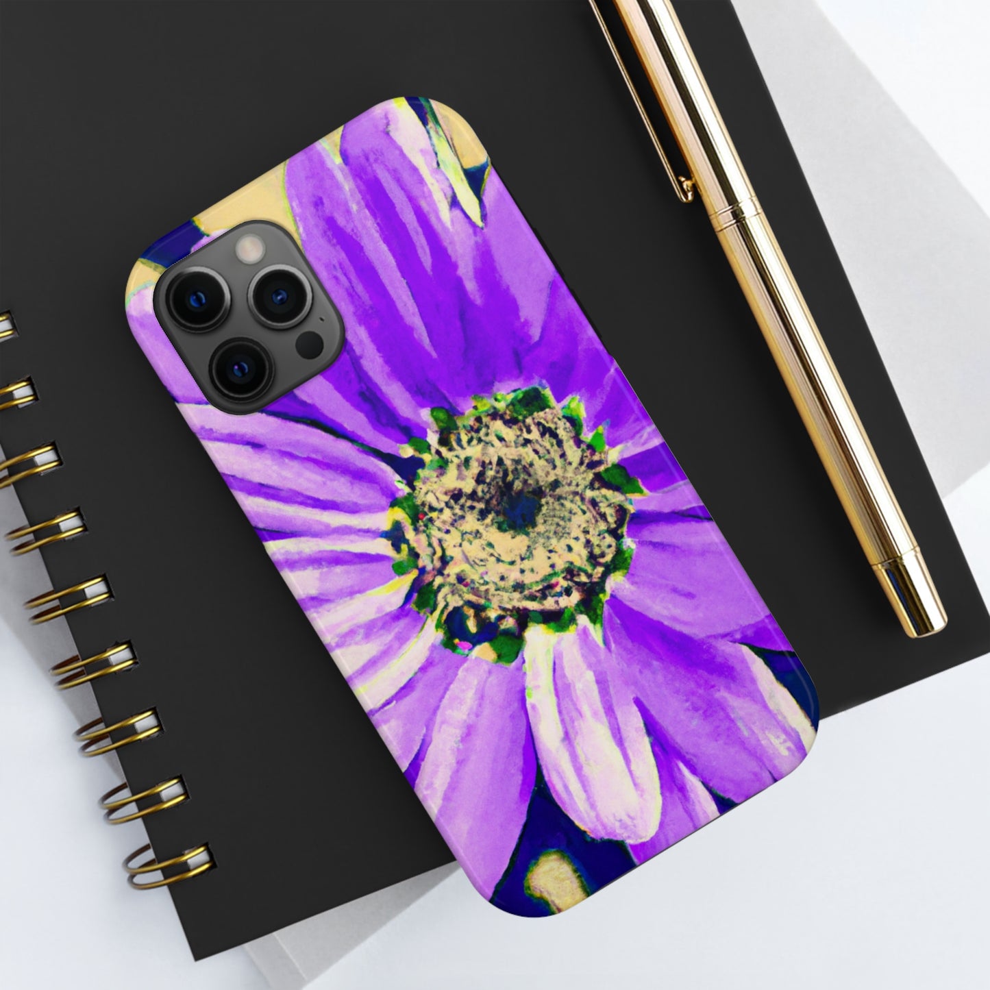 Lila Blütenblätter knallen: Kreieren Sie eine auffällige Gänseblümchen-Rosen-Fusion – The Alien Tough Phone Cases