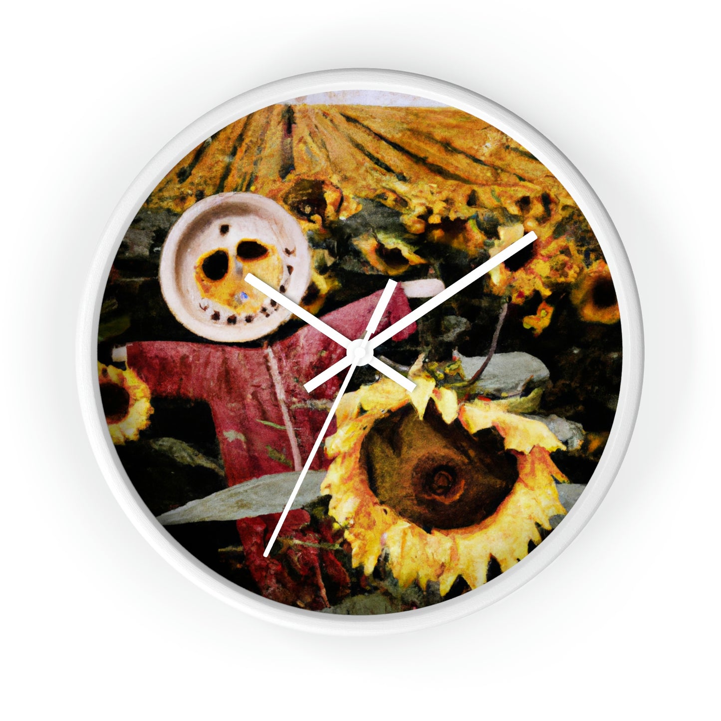 "Centinela solitaria del campo de girasoles" - El reloj de pared alienígena