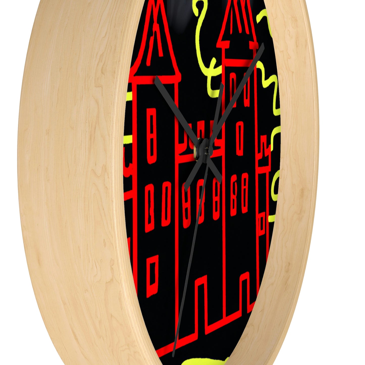 "A Haunted Shadow: The Dark Secrets of the Old Castle on a Gloomy Night" - The Alien Wall Clock