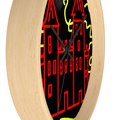 "A Haunted Shadow: The Dark Secrets of the Old Castle on a Gloomy Night" - The Alien Wall Clock