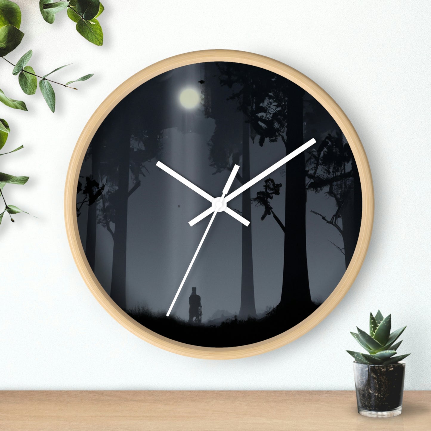 Lost in the Moonlight Forest. - The Alien Wall Clock