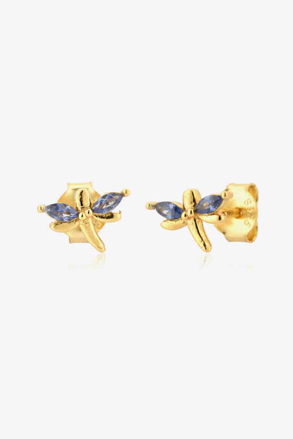 Tanzanite Dragonfly-Shaped Earrings