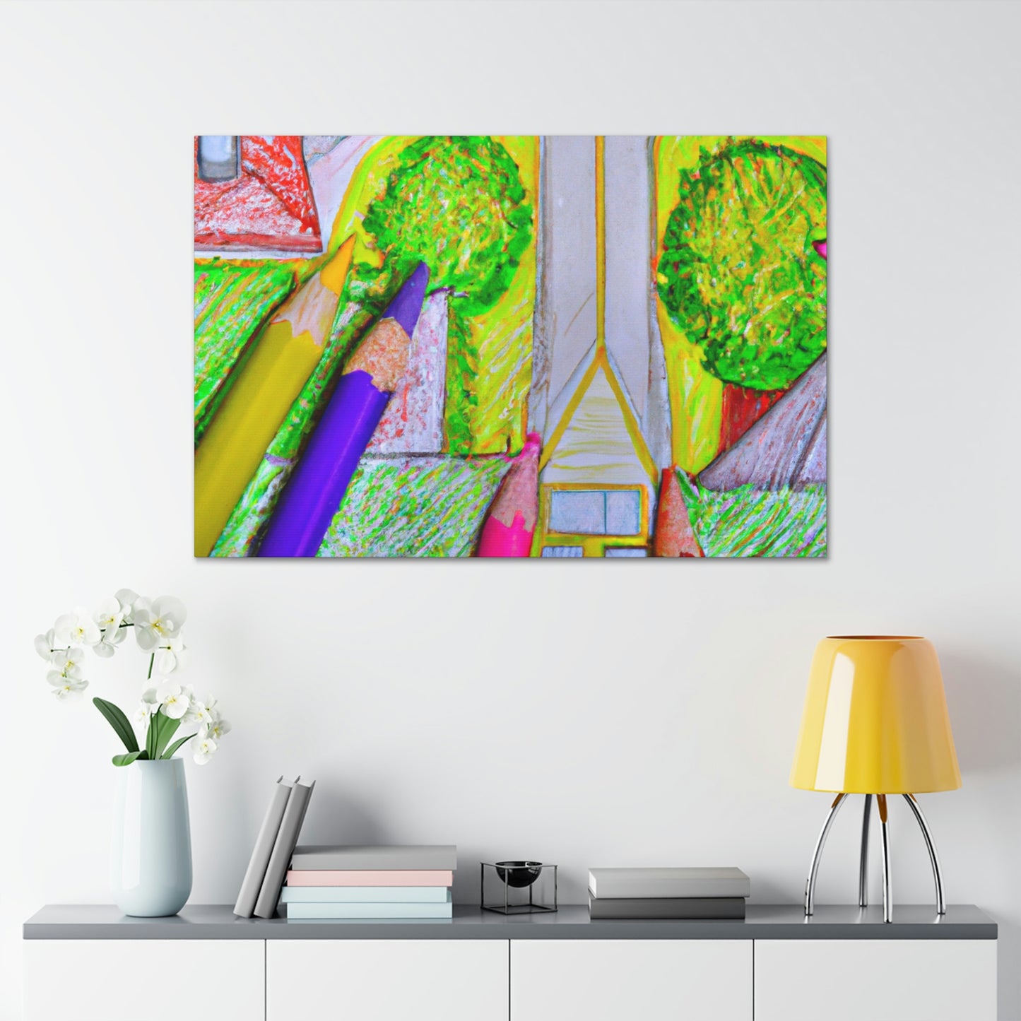 "A Neighborhood From Above: A Colored Pencil Creation" - The Alien Canva