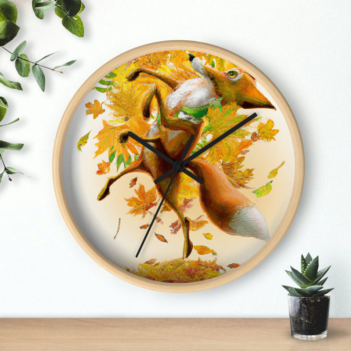 "Autumnal Adventure: A Fox's Mischief" - The Alien Wall Clock