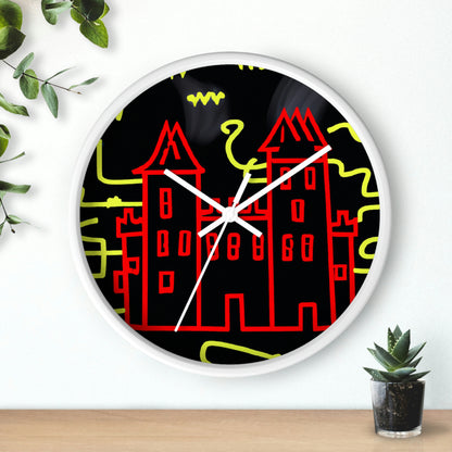 "A Haunted Shadow: The Dark Secrets of the Old Castle on a Gloomy Night" - The Alien Wall Clock