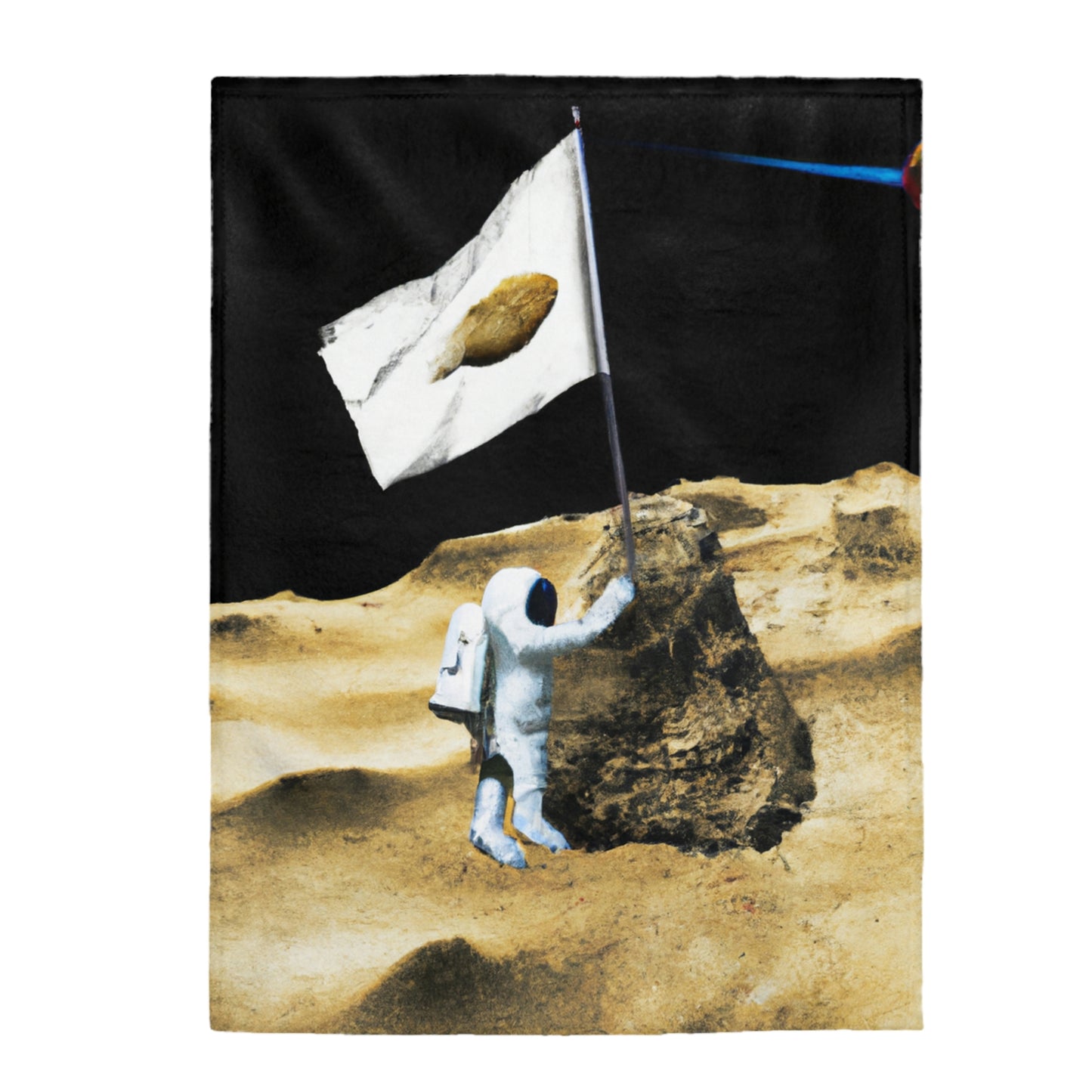 "Claiming Space: The Astronaut's Asteroid Flag Planting" - Die Alien Velveteen Plüschdecke