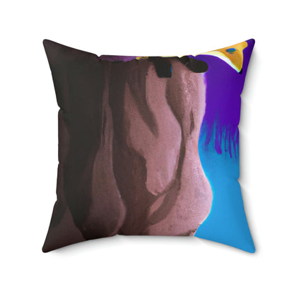 The Fox in the Cavern - The Alien Square Pillow