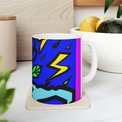 "A Bold Bloom Amidst the Storm" - Taza de cerámica The Alien 11 oz