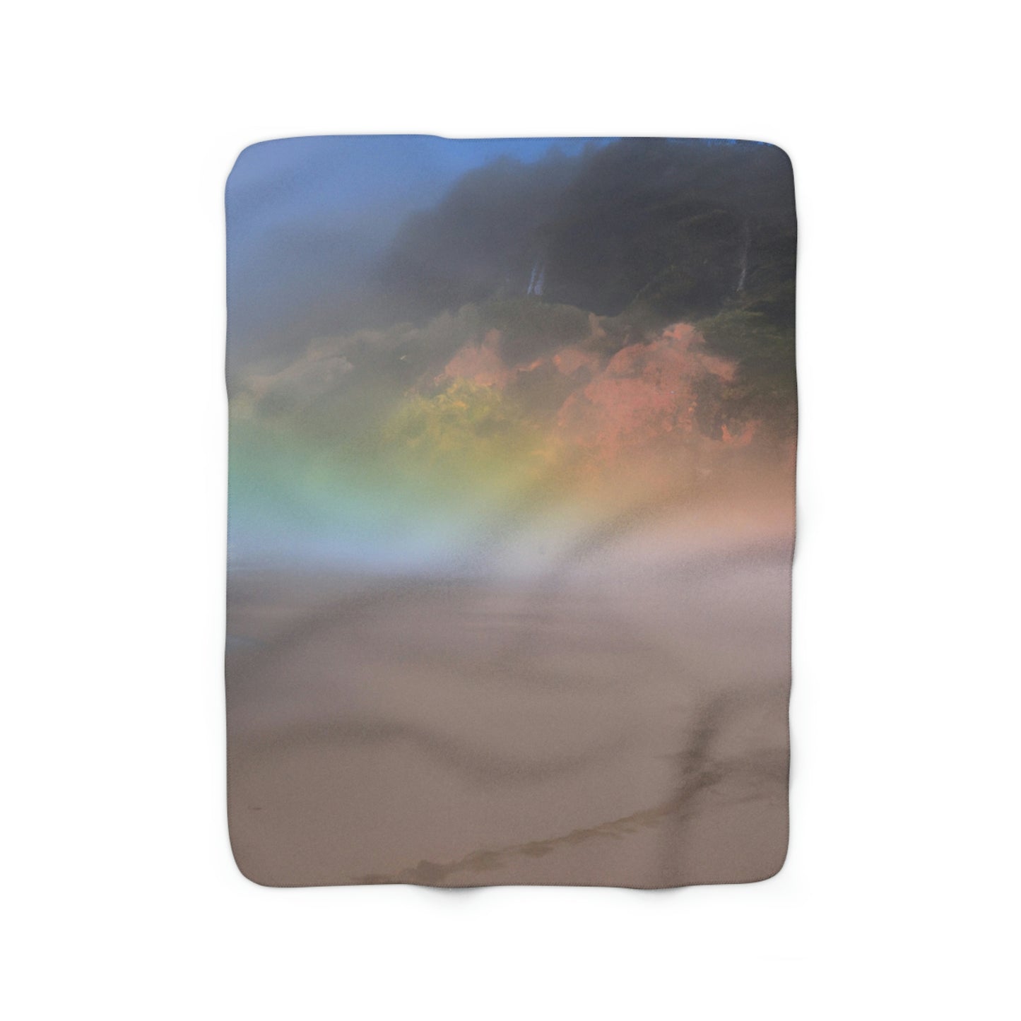 "A Painted Reflection of Solitude" - The Alien Sherpa Fleece Blanket