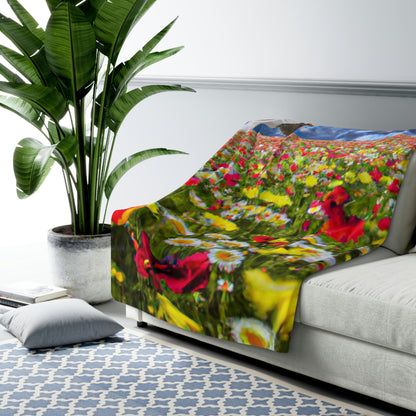 "A Blissful Tour of Floral Splendor" - The Alien Sherpa Fleece Blanket