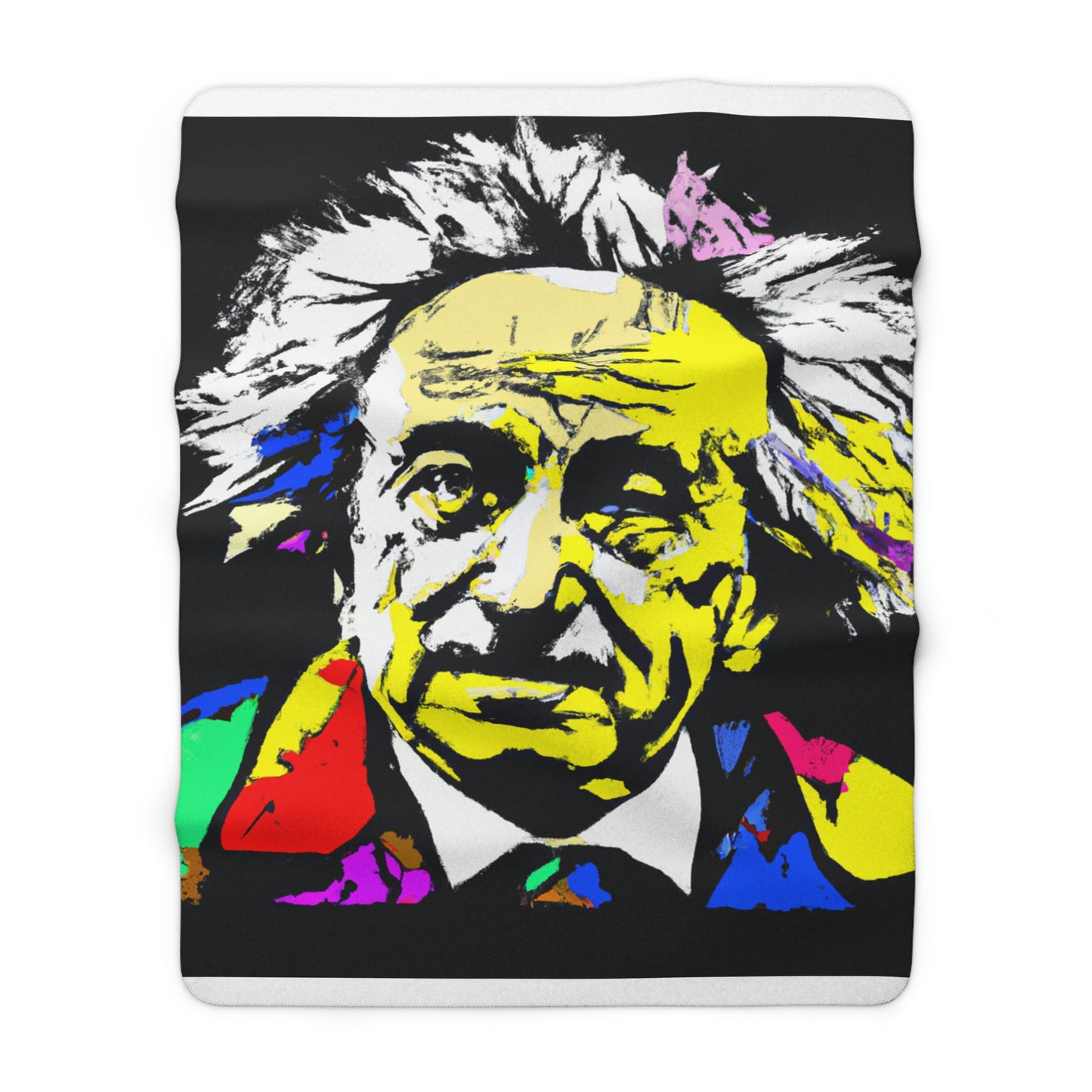 "Albert Einstein: A Pop Art Portrait" - The Alien Sherpa Fleece Blanket