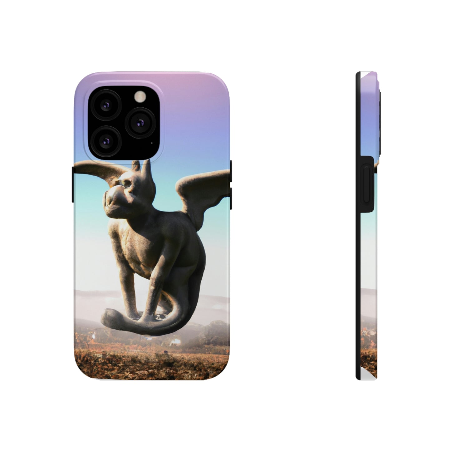 "Alone on the Hilltop: The Tale of a Solitary Gargoyle" - The Alien Tough Phone Cases