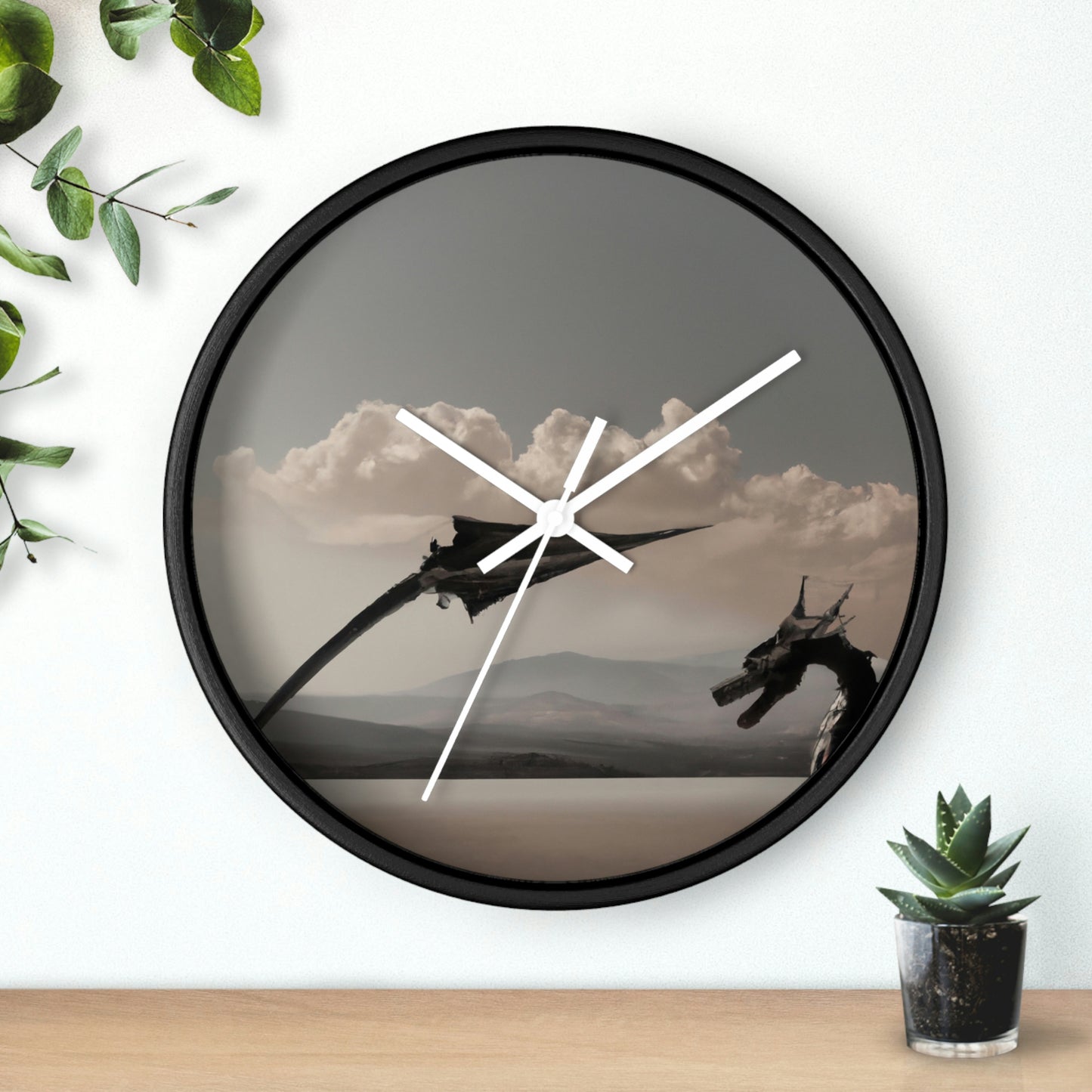 "A Warrior's Last Stand: The Battle Against the Metal Dragon" - The Alien Wall Clock