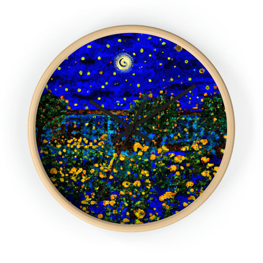 "A Midnight Celebration in Grandma's Garden" - The Alien Wall Clock