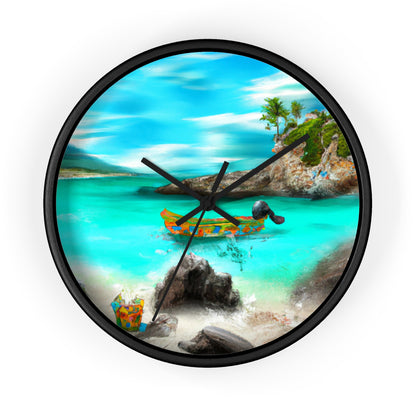 "Caribbean Fiesta on the Beach - A Digital Exploration of Mexican Culture" - The Alien Wall Clock