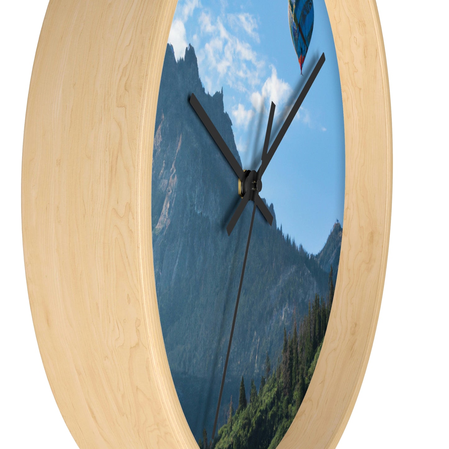 "Soaring Over Splendor: A Balloon Journey Through the Mountains" - The Alien Wall Clock