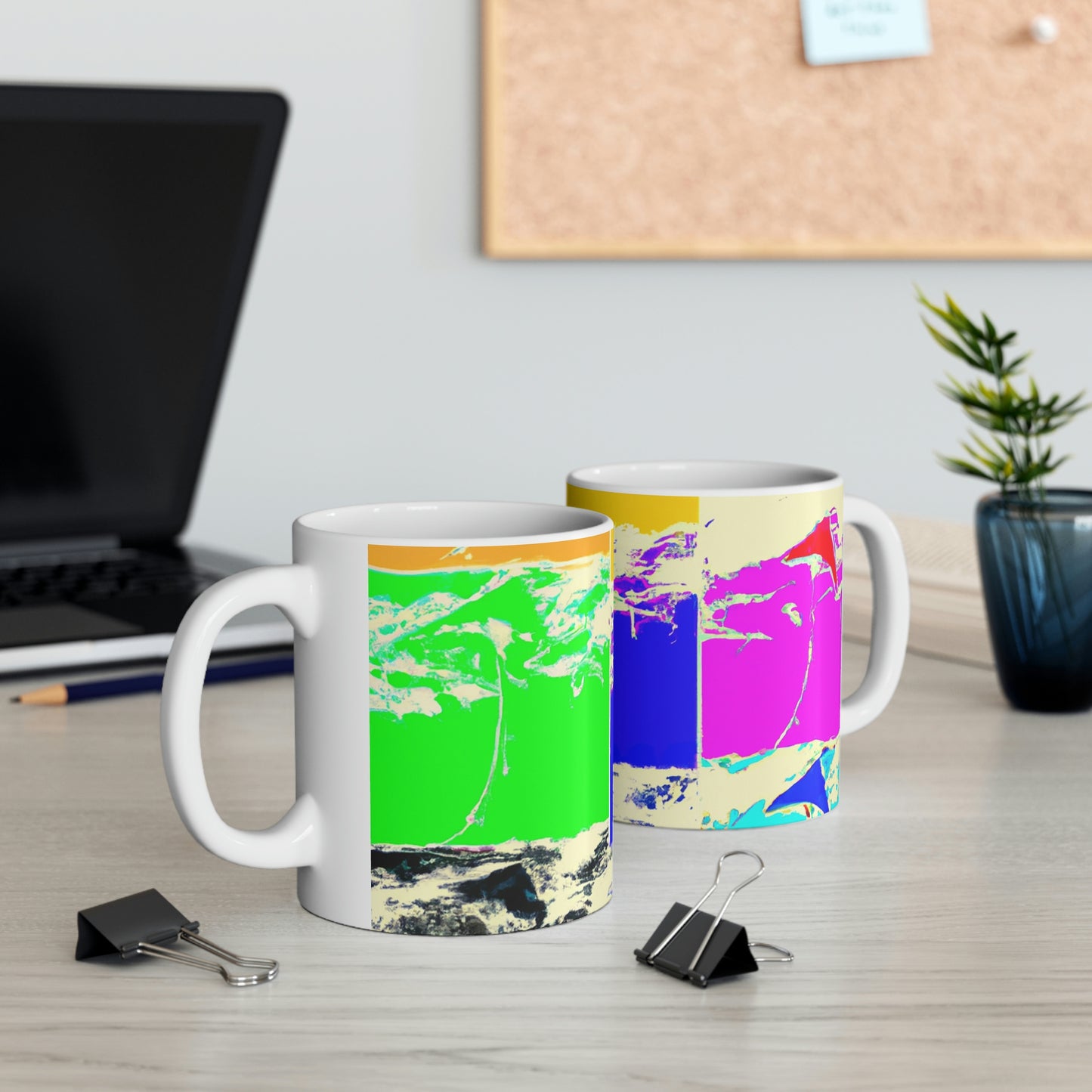 "Kites Aflutter in the Vibrant Sky" - The Alien Ceramic Mug 11 oz